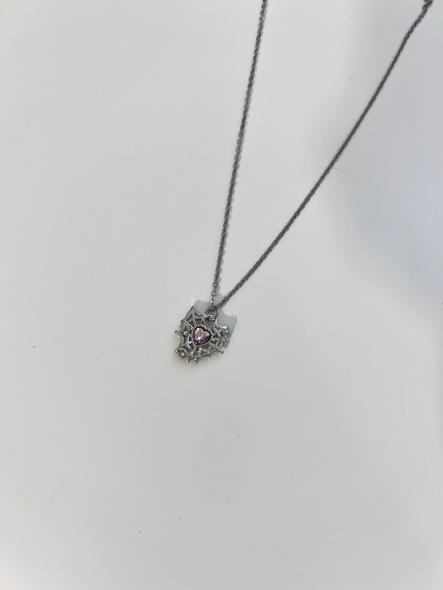 Spiderweb Heart Pendent Necklace