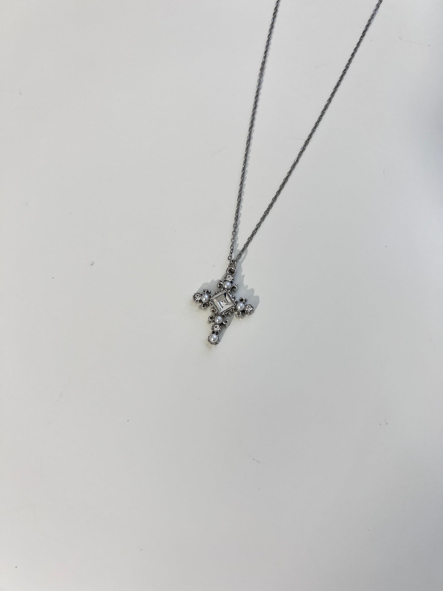 Pearl Cross Pendent Necklace