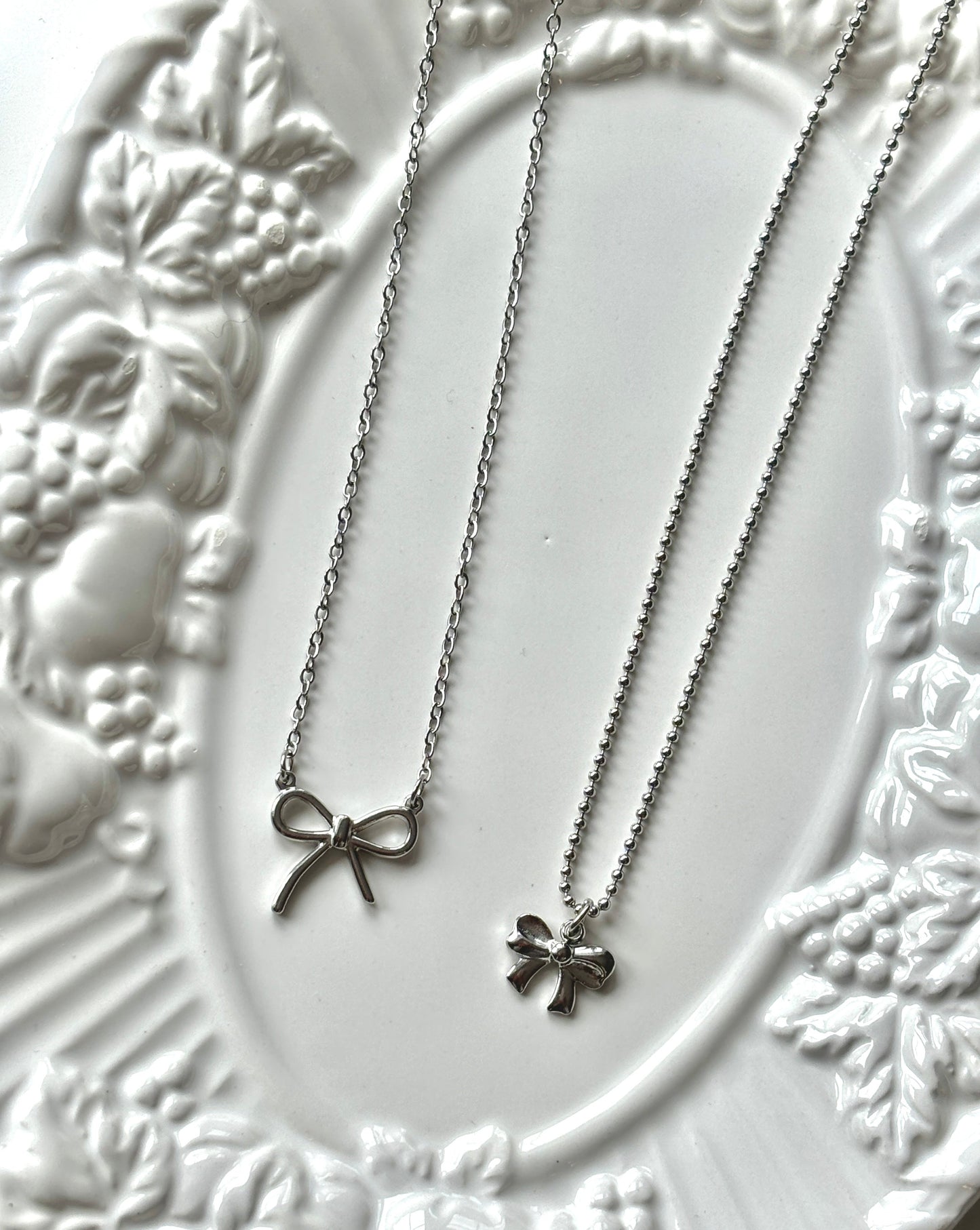 Stainless Steel Bow Necklace