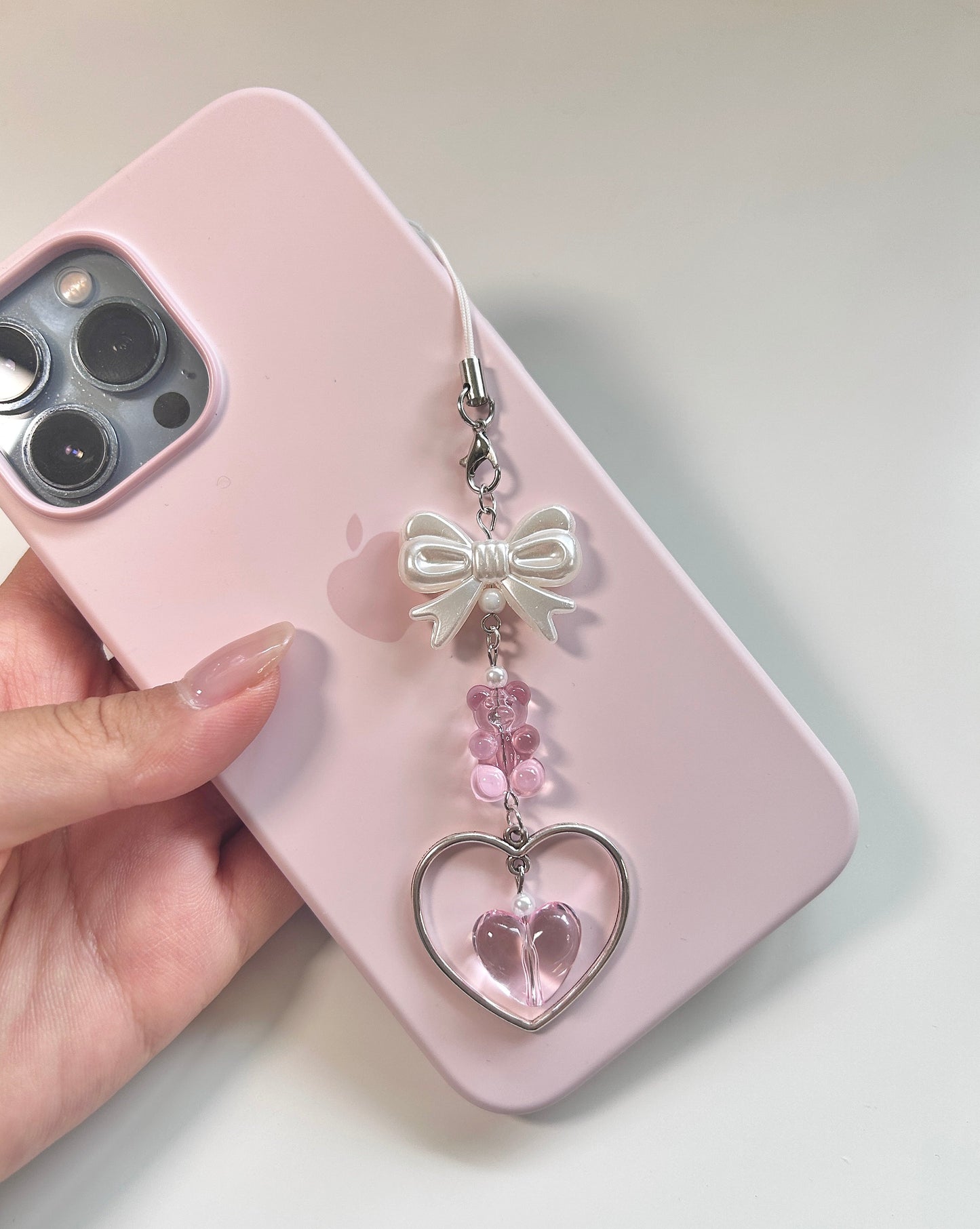 Twin Hearts Phone Charm