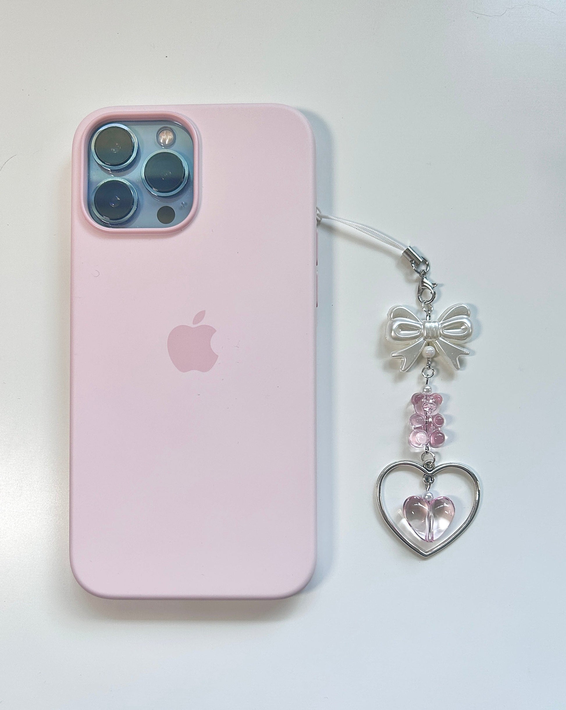 Twin Hearts Phone Charm - with phone1